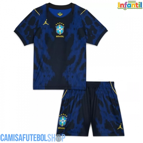 Camisa de time de futebol Brasil Replicas 2º Equipamento Infantil Mundo 2026 Manga Curta (+ Calças curtas)